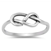 Load image into Gallery viewer, Sterling Silver Oxidize Love Knot Shaped Plain RingsAnd Face Height 8mm