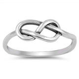 Sterling Silver Oxidize Love Knot Shaped Plain RingsAnd Face Height 8mm
