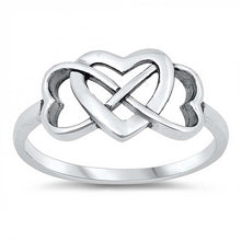 Load image into Gallery viewer, Sterling Silver Infinity Hearts Ring