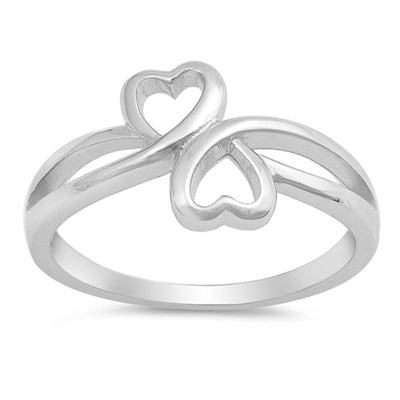 Sterling Silver Hearts Shaped Plain RingsAnd Face Height 10mm