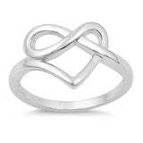 Sterling Silver Pretzel Heart Shaped Plain RingsAnd Face Height 11mm