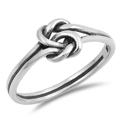 Sterling Silver Oxidized Knot Shaped Plain RingsAnd Face Height 7mm