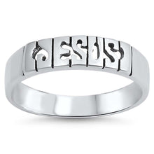Load image into Gallery viewer, Sterling Silver Oxidize Jesus Shaped Plain RingsAnd Face Height 7mm