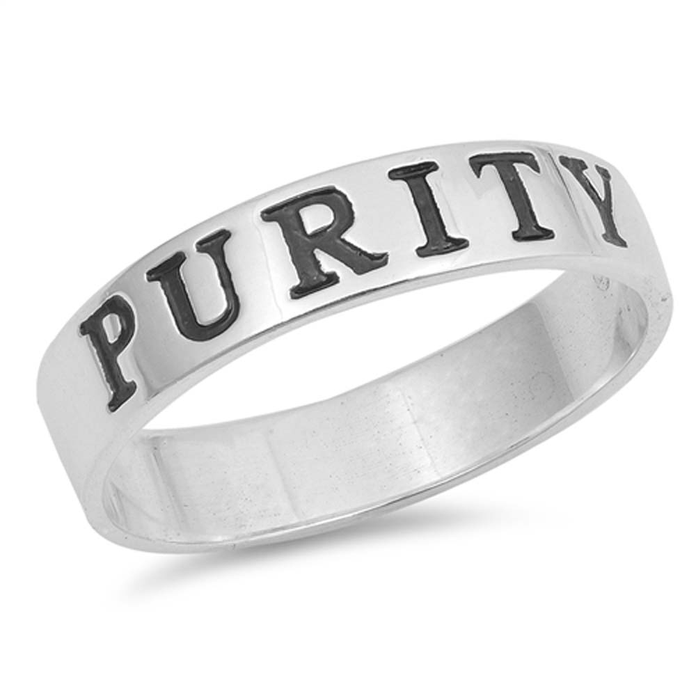 Sterling Silver Polished Purity Shaped Plain RingsAnd Face Height 5mm