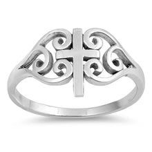 Load image into Gallery viewer, Sterling Silver Medieval Cross Shaped Plain RingsAnd Face Height 11mm