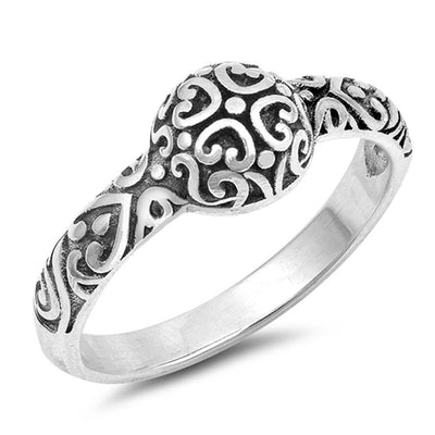 Sterling Silver Bali Design Plain RingsAnd Face Height 7mm