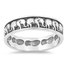 Load image into Gallery viewer, Sterling Silver Elephants Shaped Plain RingsAnd Face Height 5mm