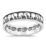 Sterling Silver Elephants Shaped Plain RingsAnd Face Height 5mm