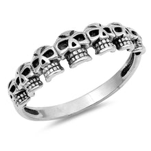 Load image into Gallery viewer, Sterling Silver Skulls Shaped Plain RingsAnd Face Height 5mm