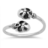 Sterling Silver Wraparound Skulls Shaped Plain RingsAnd Face Height 12mm