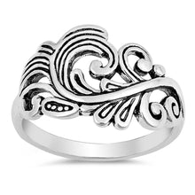 Load image into Gallery viewer, Sterling Silver Leaf Shaped Plain RingsAnd Face Height 15mm
