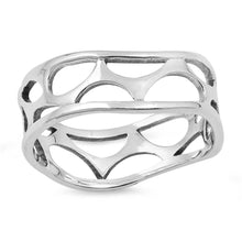 Load image into Gallery viewer, Sterling Silver Holes Shaped Plain RingsAnd Face Height 7mm