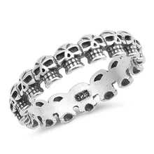 Load image into Gallery viewer, Sterling Silver Skulls Shaped Plain RingsAnd Face Height 5mm