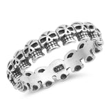 Sterling Silver Skulls Shaped Plain RingsAnd Face Height 5mm