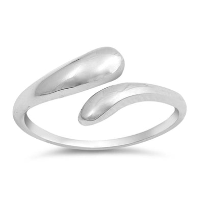 Sterling Silver Polished Pave Shaped Plain Rings And Face Height 8mm