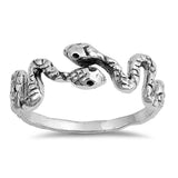 Sterling Silver Oxidized Snake Shaped Plain RingsAnd Face Height 6mm