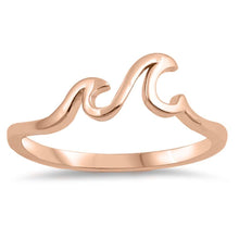 Load image into Gallery viewer, Sterling Silver Rose Gold Plated Little Waves Shaped Plain RingsAnd Face Height 5mm
