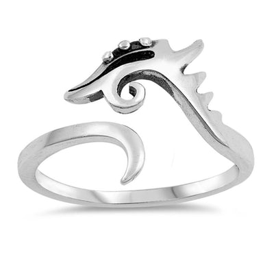 Sterling Silver Oxidized Dragon Shaped Plain RingsAnd Face Height 15mm
