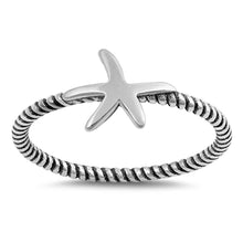 Load image into Gallery viewer, Sterling Silver Oxidized Starfish Plain RingsAnd Band Width 8mm