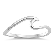 Load image into Gallery viewer, Sterling Silver Rhodium Plated Wave Shaped Plain RingsAnd Face Height 6mm