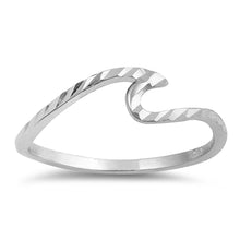 Load image into Gallery viewer, Sterling Silver Polished Diamond Cut Wave Shaped Plain RingsAnd Face Height 5mm