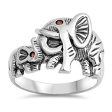 Sterling Silver Elephants Shaped Plain RingsAnd Face Height 15mm