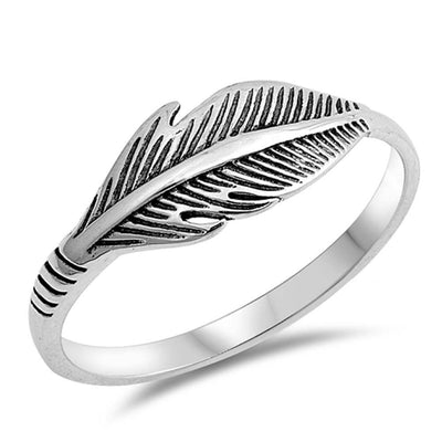 Sterling Silver Feather Shaped Plain RingsAnd Face Height 7mm