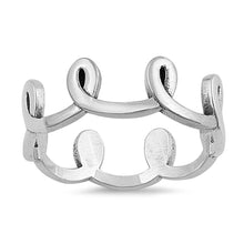 Load image into Gallery viewer, Sterling Silver Oxidized Loops Shaped Plain RingsAnd Face Height 7mm