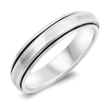 Load image into Gallery viewer, Sterling Silver Oxidized Round Shaped Plain RingsAnd Face Height 5mm