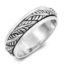 Load image into Gallery viewer, Sterling Silver Oxidized Leaves Shaped Plain RingsAnd Face Height 12mm
