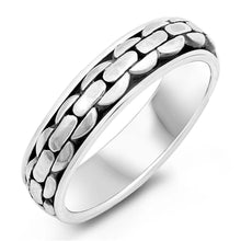 Load image into Gallery viewer, Sterling Silver Oxidized Chain Shaped Plain RingsAnd Face Height 15mm