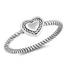 Load image into Gallery viewer, Sterling Silver Oxidized Spinner Heart Shaped Plain RingsAnd Face Height 6mm