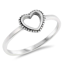 Load image into Gallery viewer, Sterling Silver Oxidized Heart Shaped Plain RingsAnd Face Height 7mm
