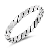 Sterling Silver Oxidized Spinner Shaped Plain RingsAnd Face Height 3mm