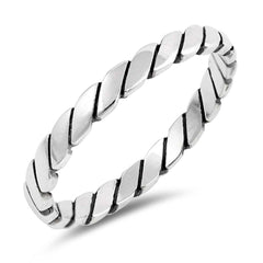 Sterling Silver Oxidized Spinner Shaped Plain RingsAnd Face Height 3mm