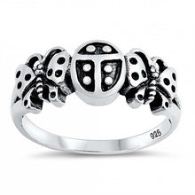 Load image into Gallery viewer, Sterling Silver Ladybug &amp; Butterfly Ring