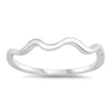 Load image into Gallery viewer, Sterling Silver Rhodium Plated Wave Shaped Plain RingsAnd Face Height 3mm