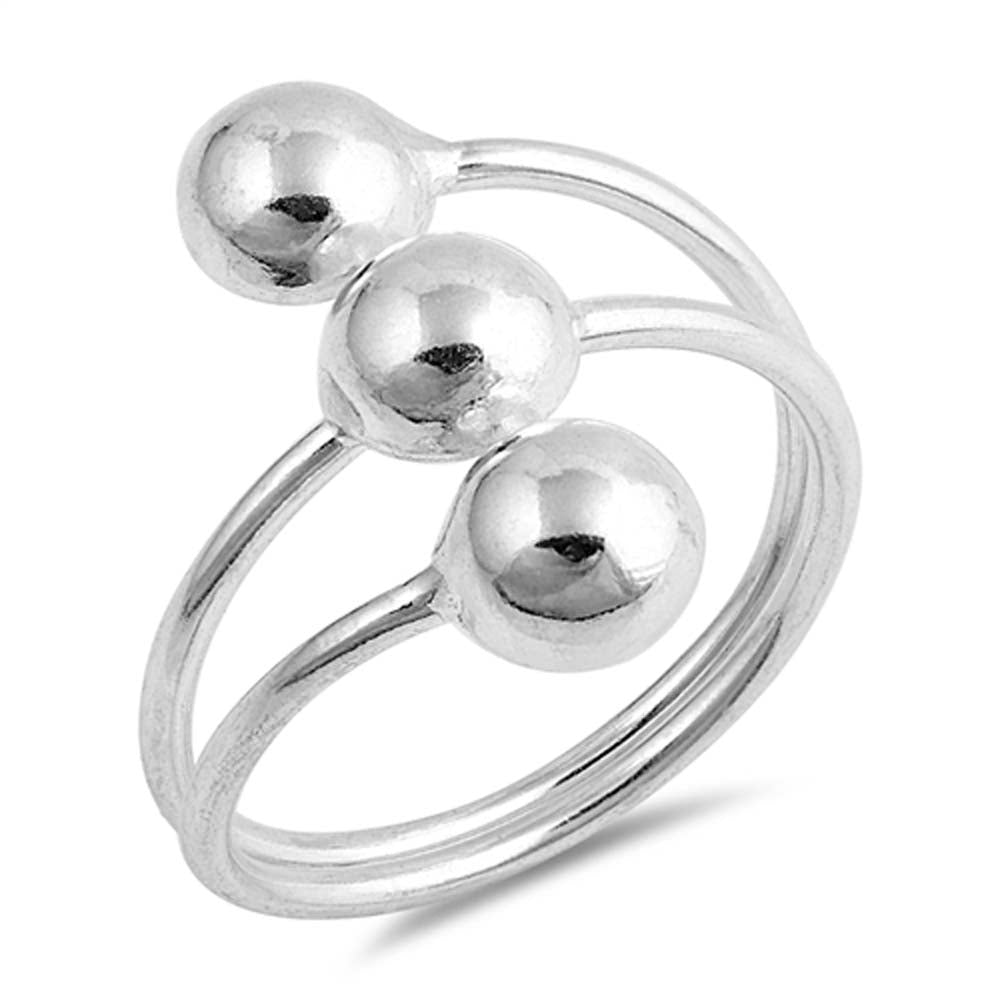 Sterling Silver High Polish Balls Ring