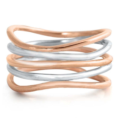 Sterling Silver Rose Gold Plated Plain Ring