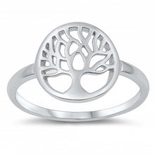 Load image into Gallery viewer, Sterling Silver Rhodium Plated 12mm Tree of Life Ring