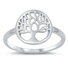 Load image into Gallery viewer, Sterling Silver Rhodium Plated 12mm Tree of Life Ring