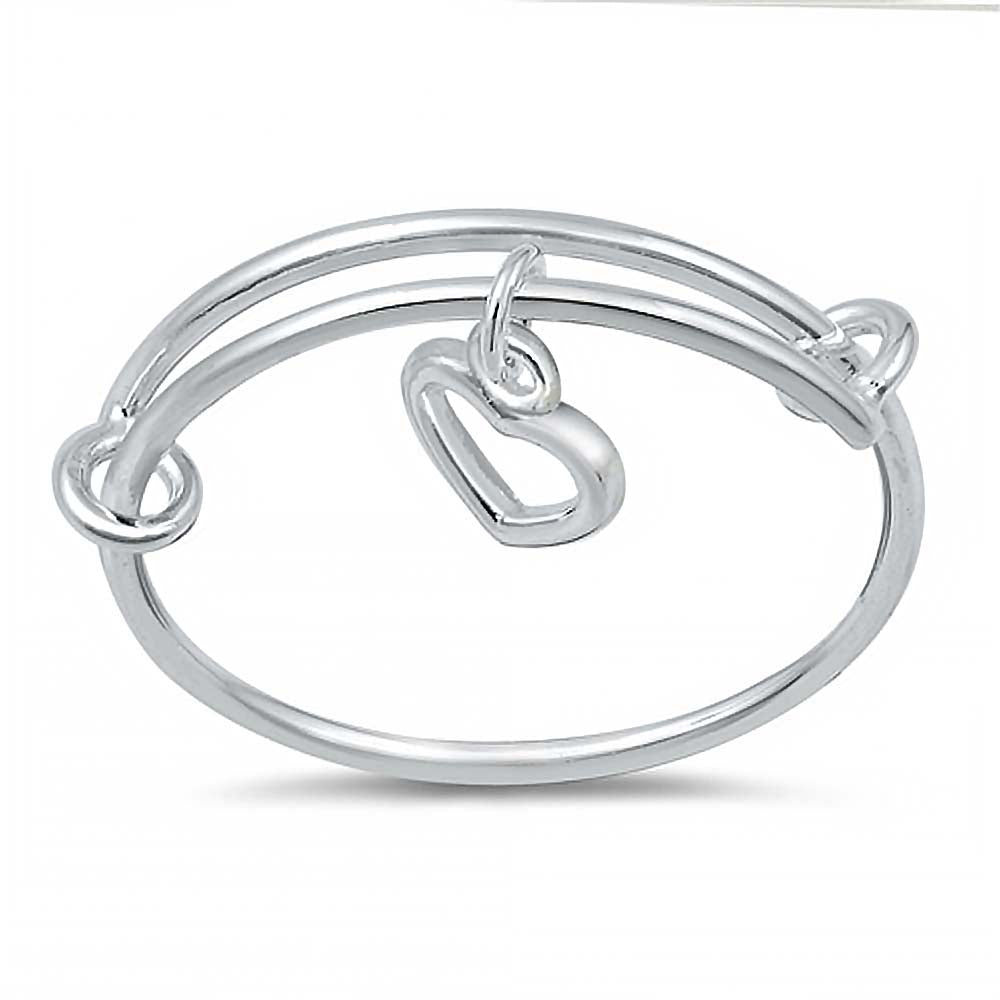Sterling Silver Dangling Heart Ring
