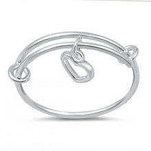 Load image into Gallery viewer, Sterling Silver Dangling Heart Ring