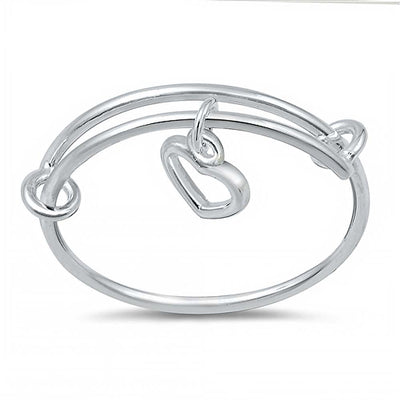 Sterling Silver Dangling Heart Ring