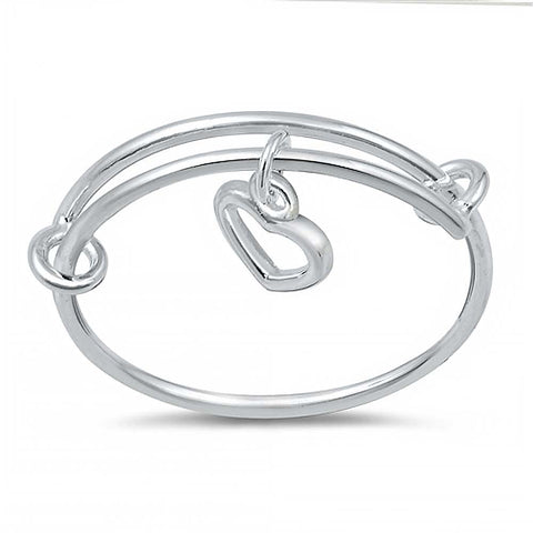 Sterling Silver Dangling Heart Ring