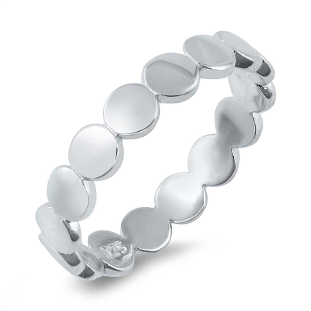 Sterling Silver 4mm Polished Circles Ring
