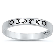 Load image into Gallery viewer, Sterling Silver Oxidized Moon Phases Ring