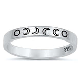 Sterling Silver Oxidized Moon Phases Ring