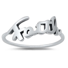 Load image into Gallery viewer, Sterling Silver Oxidized Faith Ring