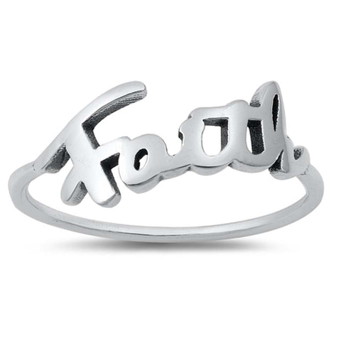 Sterling Silver Oxidized Faith Ring